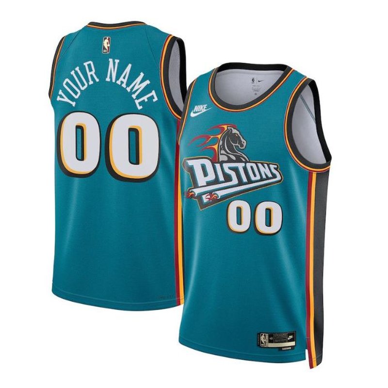 Detroit Pistons Unisex 2023 NBA Jersey - Classic Edition - Teal