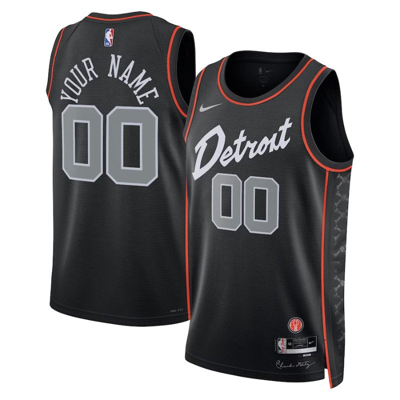 Detroit Pistons Unisex 23/24 NBA Jersey - Black - City Edition